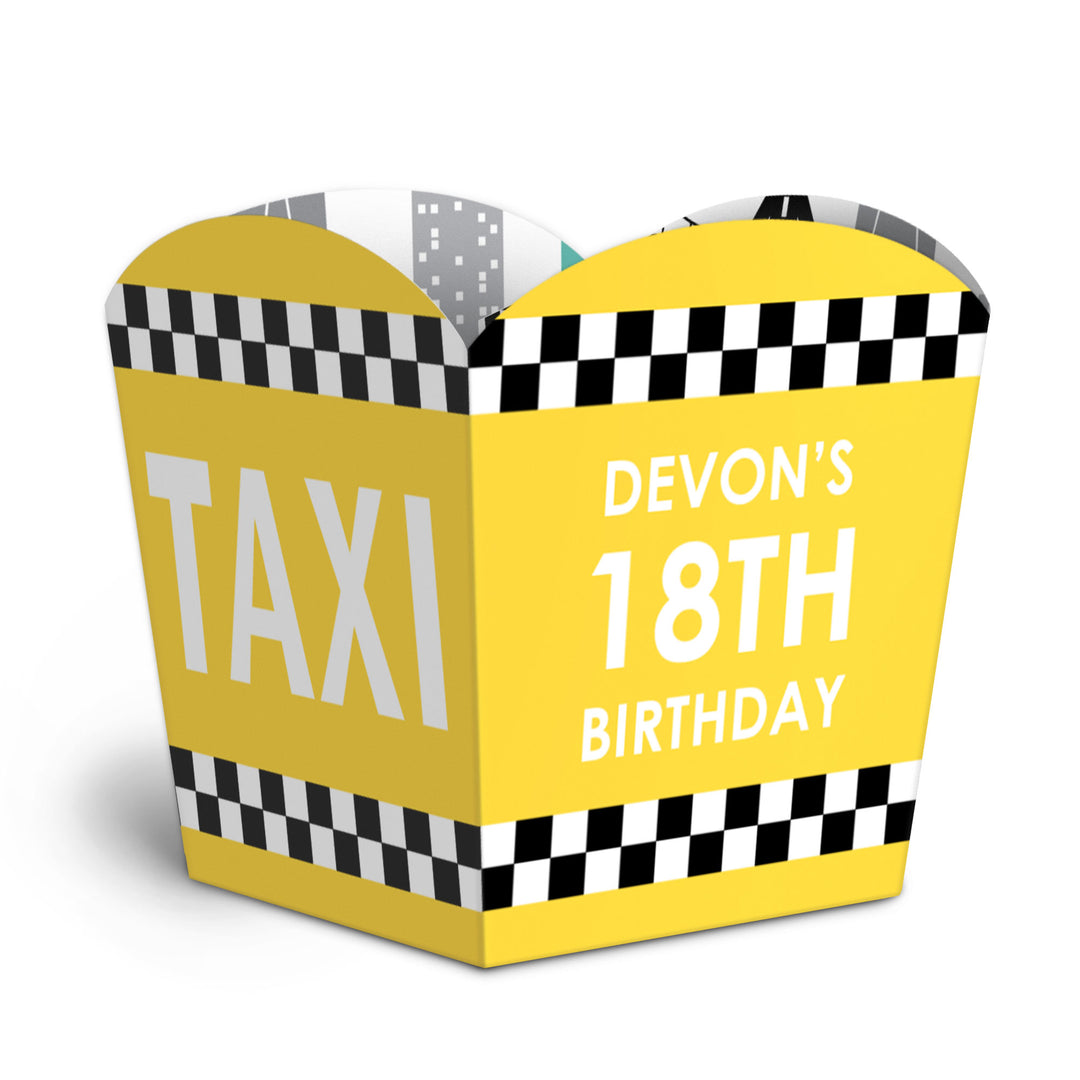 Custom Text NYC Cityscape Treat Boxes - 12 Ct