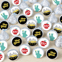 NYC Cityscape - New York City Party Small Round Candy Stickers - Party Favor Labels - 324 Count