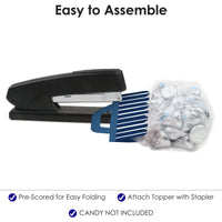 Navy Stripes - DIY Simple Party Clear Goodie Favor Bag Labels - Candy Bags with Toppers - Set of 24
