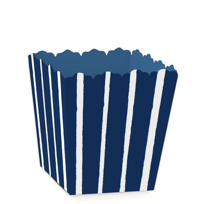 Navy Stripes - Party Mini Favor Boxes - Simple Party Treat Candy Boxes - Set of 12