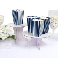 Navy Stripes - Simple Party Favor Popcorn Treat Boxes - Set of 12