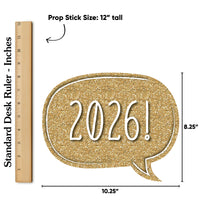 New Year's Eve - Gold - 2026 New Year's Eve Party Photo Booth Props Kit - 20 Count