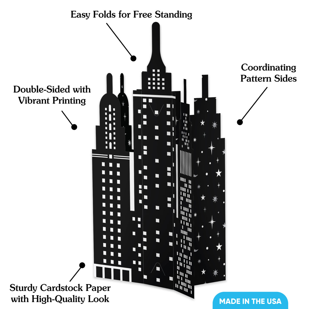 Nighttime City Skyline 3D Centerpieces - 8 Ct