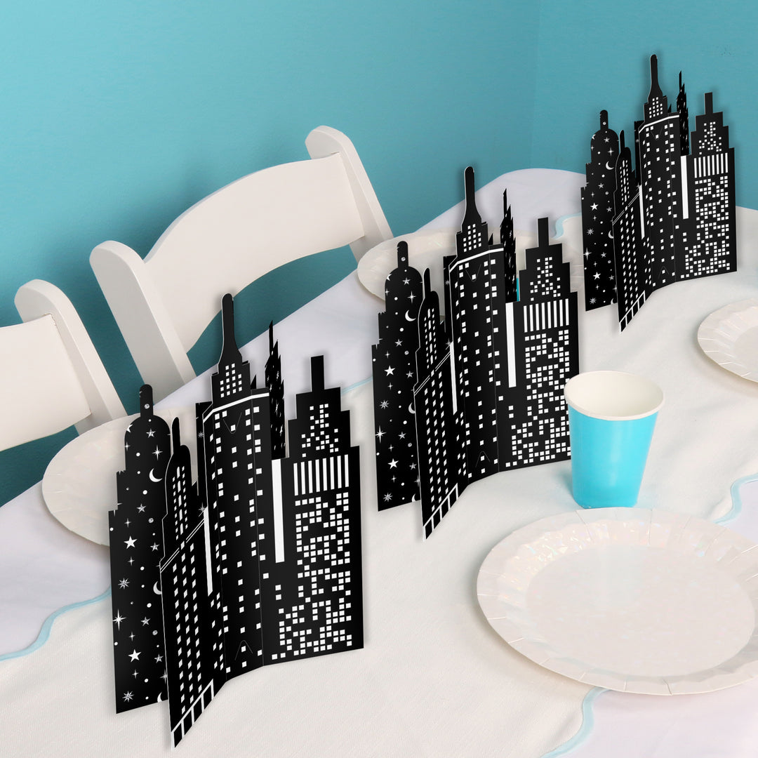Nighttime City Skyline 3D Centerpieces - 8 Ct