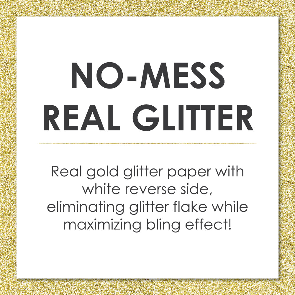 Gold Glitter 2026 - No-Mess Real Gold Glitter Cut-Out Numbers - New Year's Eve Party Confetti - Set of 24
