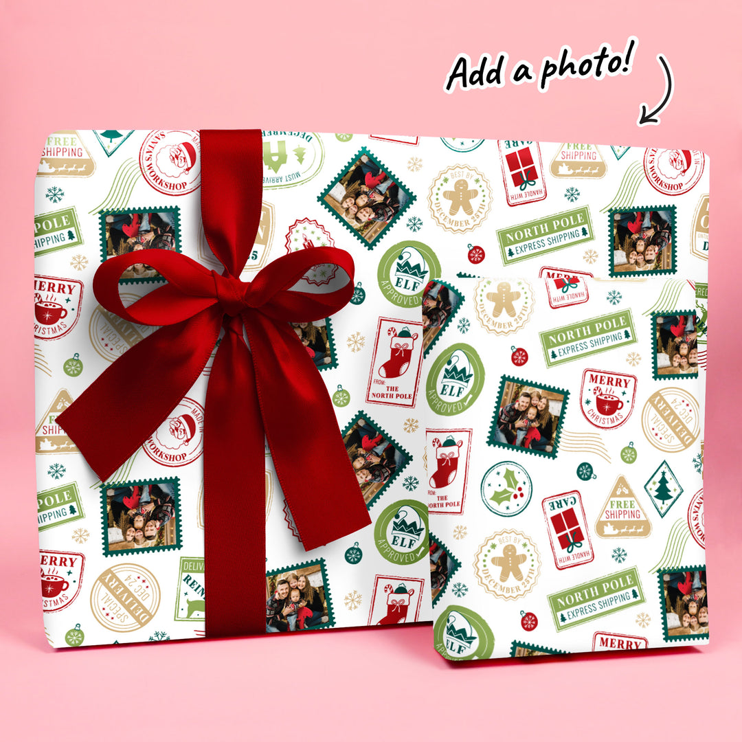 Custom Photo Wrapping Paper - North Pole Special Delivery