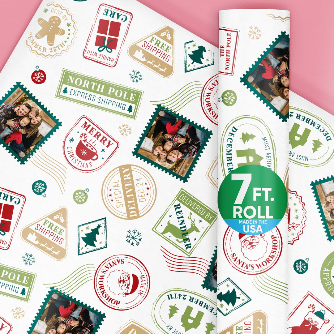 Custom Photo Wrapping Paper - North Pole Special Delivery