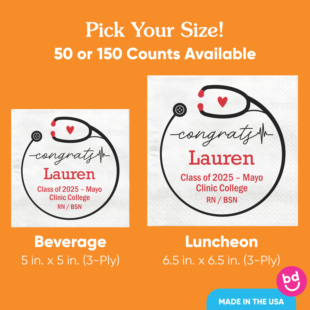 Custom Text - Nurse Grad Napkins