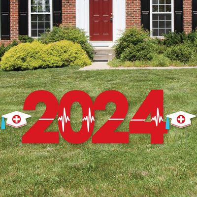 Nurse Graduation - 2024 Yard Sign Outdoor Lawn Decorations - Medical Nursing Graduation Party Yard Signs - 2024