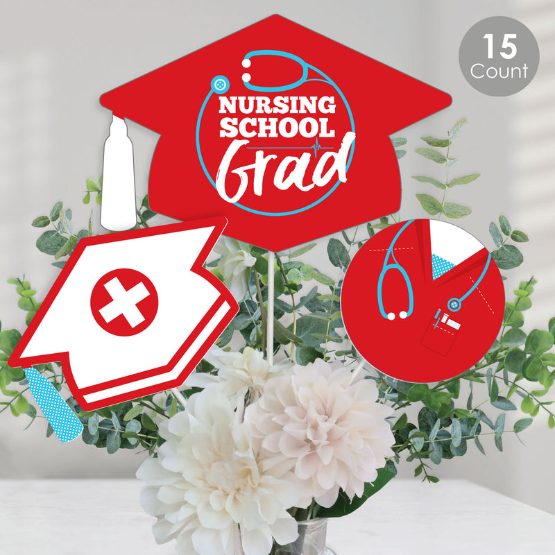 Nurse Graduation - Medical Nursing Graduation Party Centerpiece Sticks - Table Toppers - Set of 15