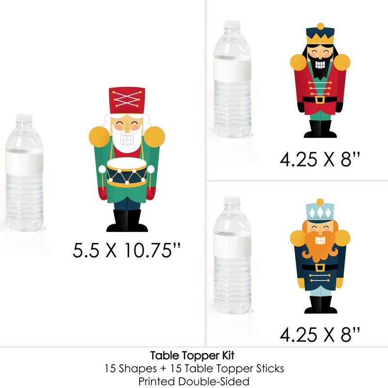 Christmas Nutcracker - Holiday Party Centerpiece Sticks - Table Toppers - Set of 15