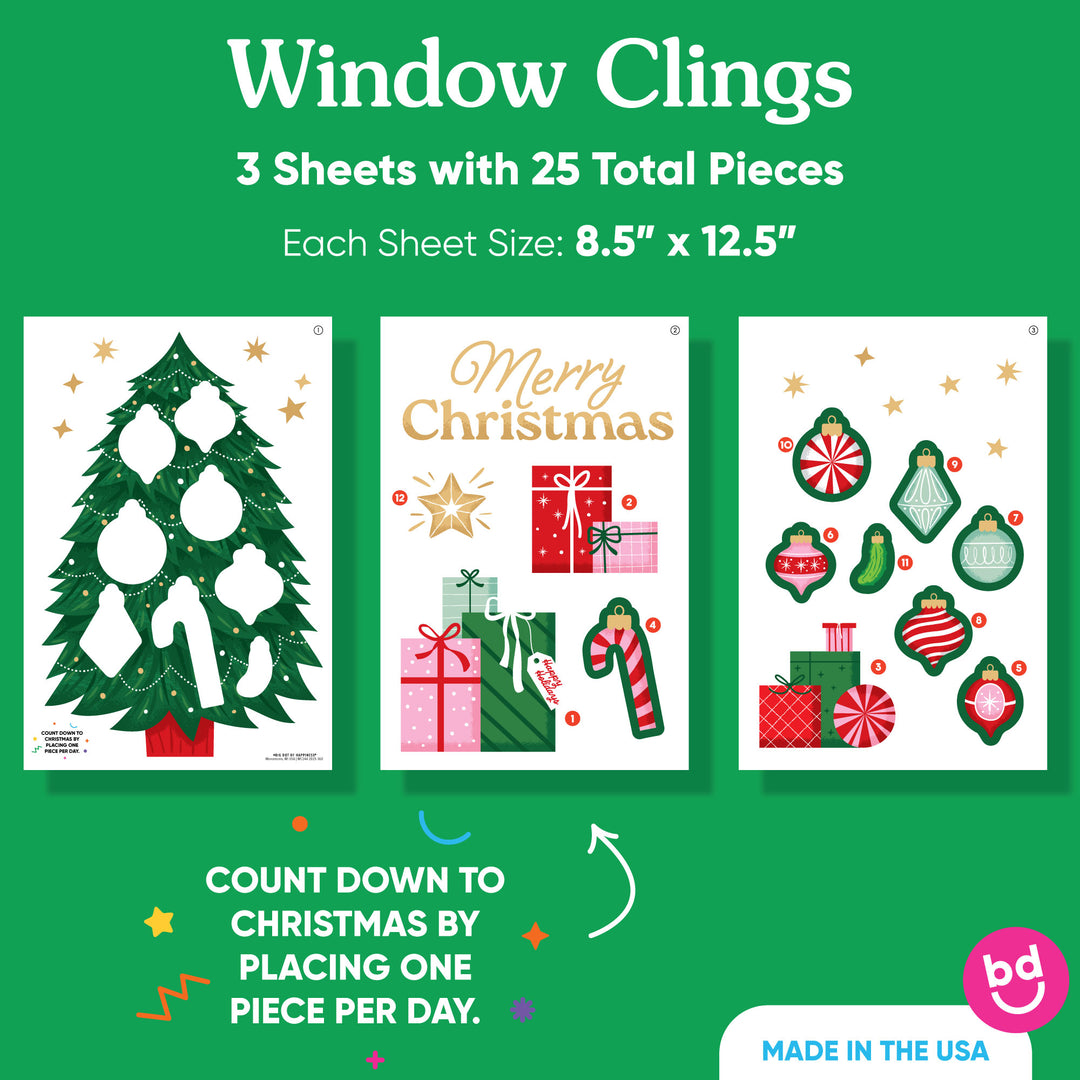 Decorate your own christmas tree window clings