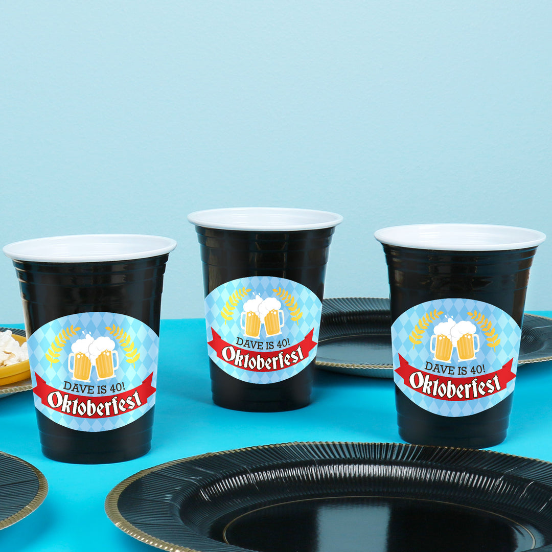 Custom Text Party Cups - Oktoberfest - 16 Ct