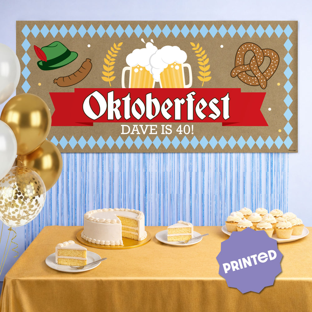 Custom Text Oktoberfest Kraft Banner