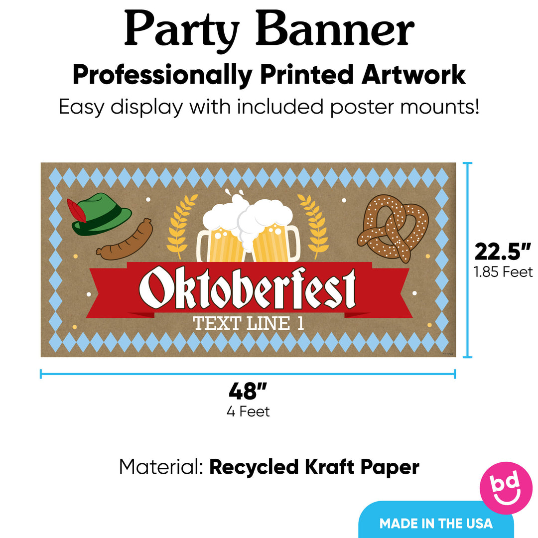 Custom Text Oktoberfest Kraft Banner