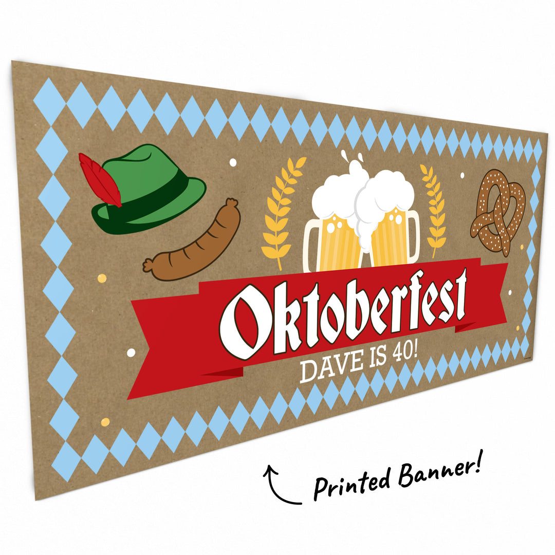 Custom Text Oktoberfest Kraft Banner