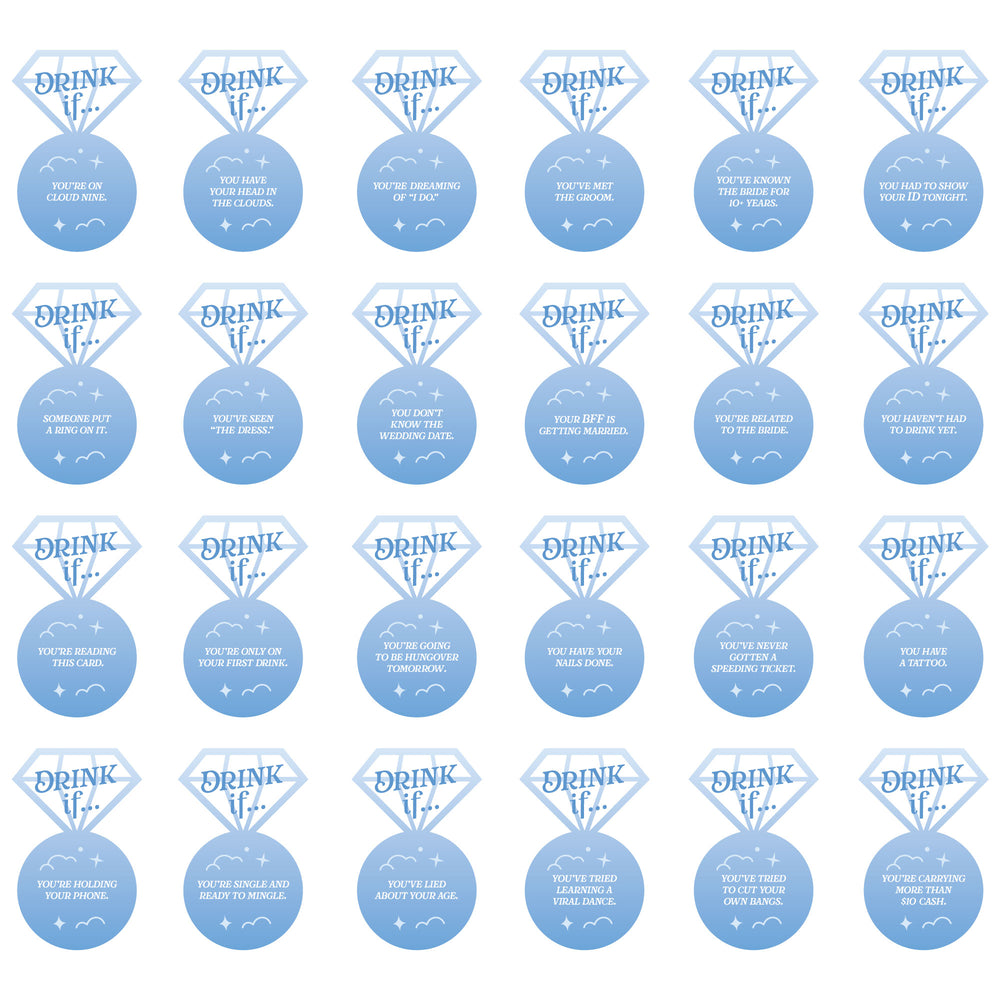 Drink If Game - On Cloud 9 - Bridal or Bachelorette Party Game - 24 Count