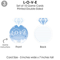 On Cloud 9 - 4 Bridal Shower Games - 10 Cards Each - Who Knows The Bride Best, Bride or Groom Quiz, Whats in Your Purse and Love - Gamerific Bundle