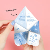 On Cloud 9 - Bridal or Bachelorette Party Cootie Catcher Game - Truth or Dare Fortune Tellers - Set of 12