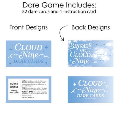 On Cloud 9 - Bridal or Bachelorette Party Game Scratch Off Dare Cards - 22 Count