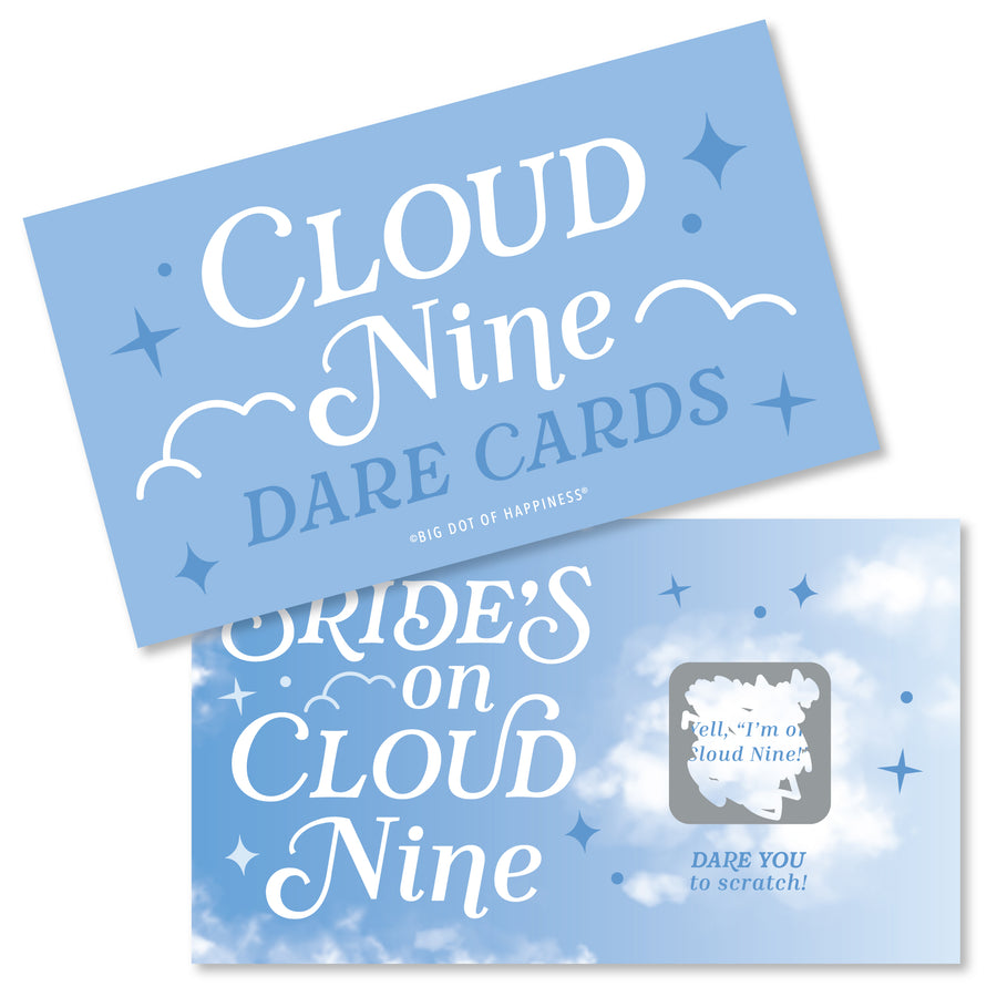 On Cloud 9 - Bridal or Bachelorette Party Game Scratch Off Dare Cards - 22 Count
