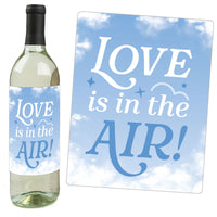 On Cloud 9 - Bridal or Bachelorette Party Decorations for Women and Men - Wine Bottle Label Stickers - Set of 4