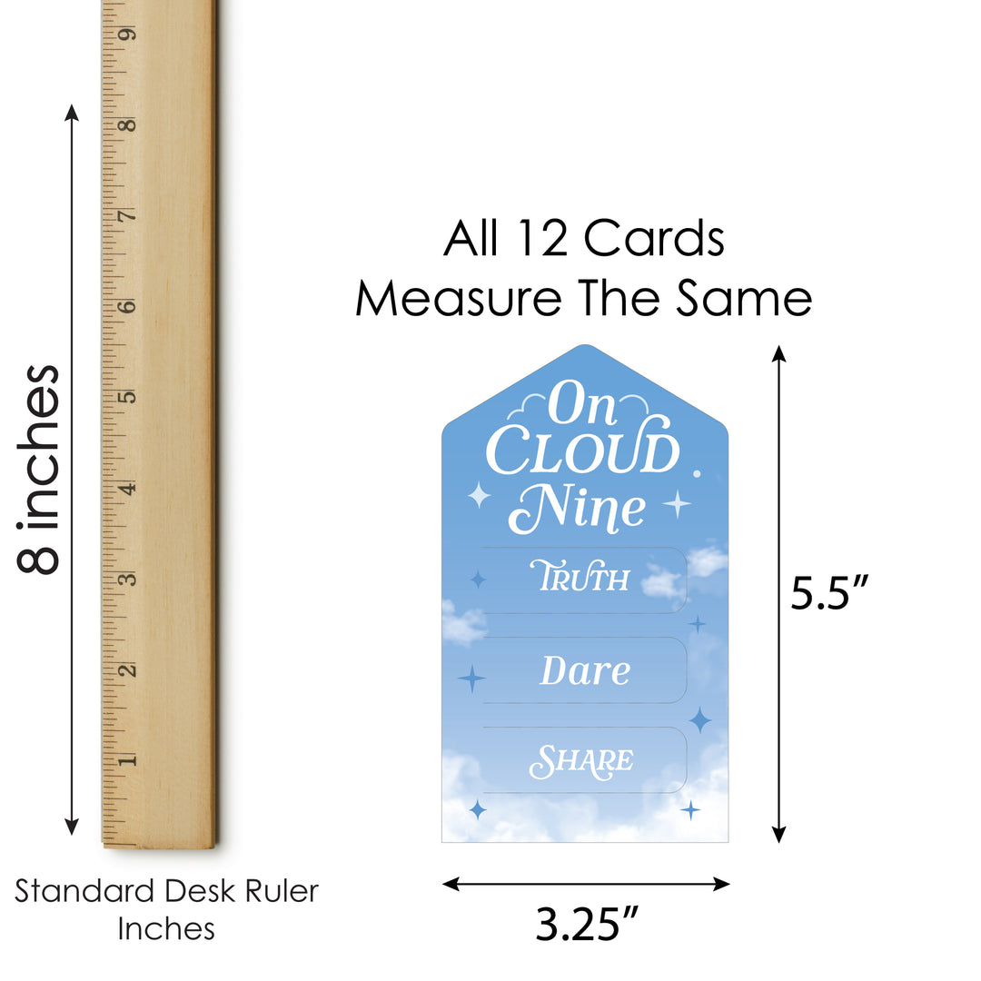 On Cloud 9 - Bridal or Bachelorette Party Game Pickle Cards - Truth, Dare, Share Pull Tabs - Set of 12