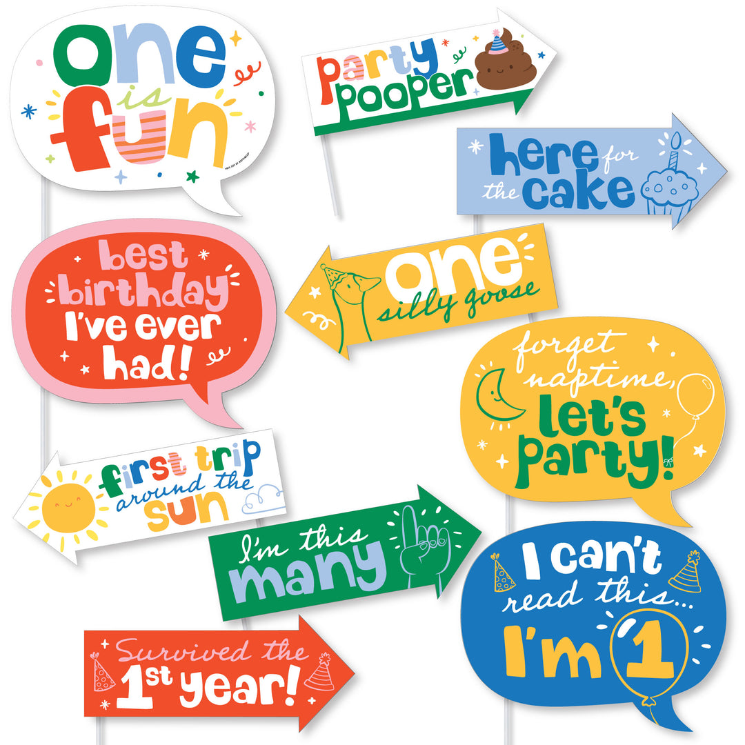 One is Fun Funny Photo Props - 10 Ct