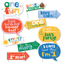 One is Fun Funny Photo Props - 10 Ct