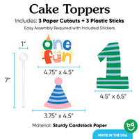 One is Fun Cake Topper - 3 Pc