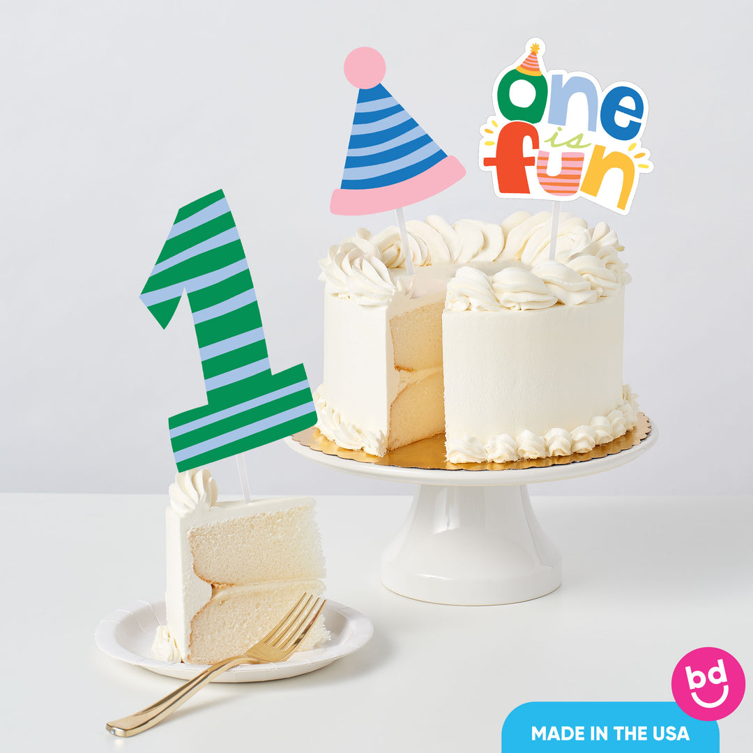 One is Fun Cake Topper - 3 Pc