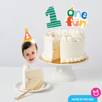 Custom Face One is Fun Cake Topper - 3 Pc