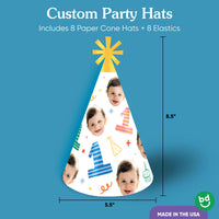Custom Face One is Fun Cone Hats - 8 Ct