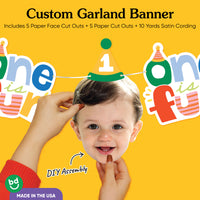 Custom Face Garland Banner - One is Fun