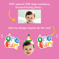 Custom Face Garland Banner - One is Fun
