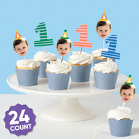 Custom Face Treat Decor - One is Fun - 24 Ct