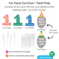 Custom Face Treat Decor - One is Fun - 24 Ct