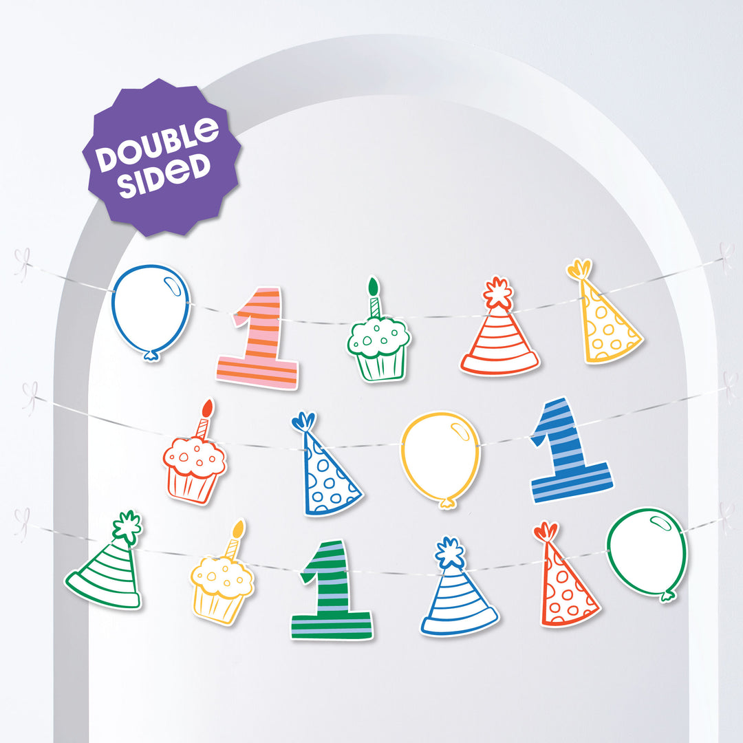 One is Fun Garland Banner - 15 Pc