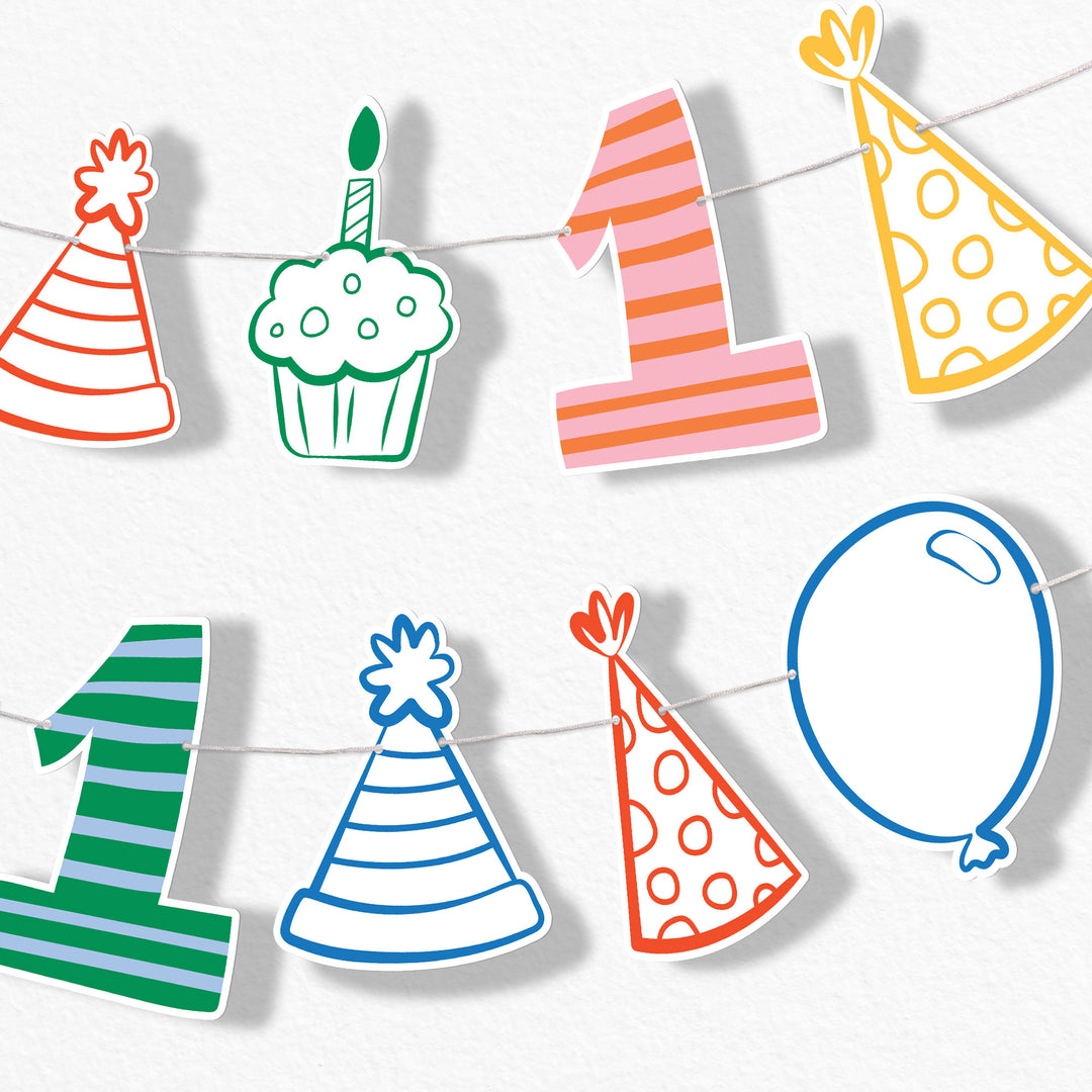 One is Fun Garland Banner - 15 Pc