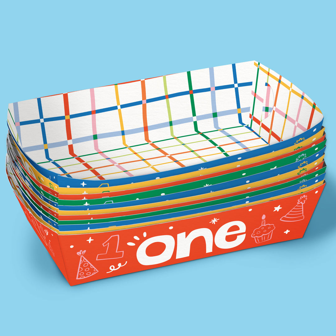 One is Fun Paper Food Trays - 12 Ct