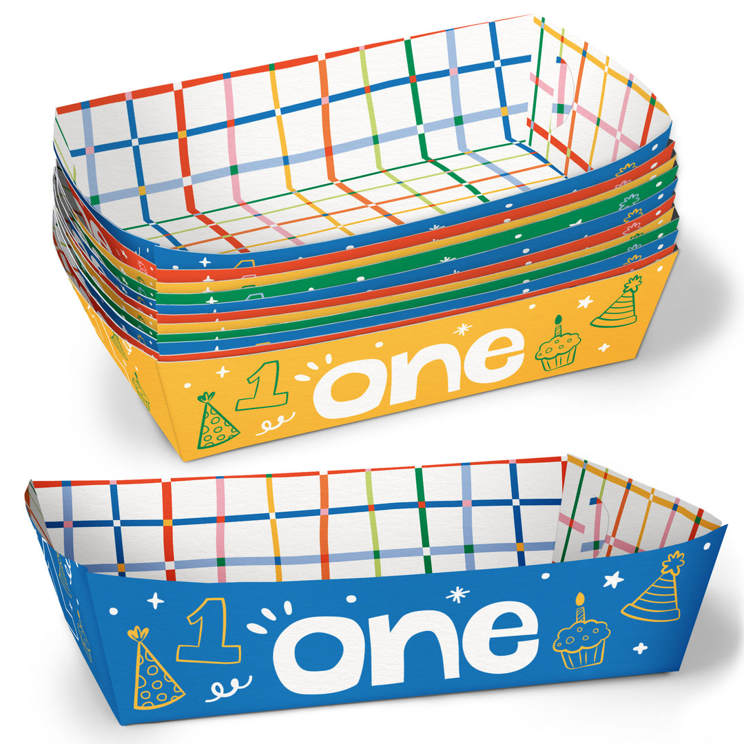 One is Fun Paper Food Trays - 12 Ct
