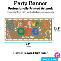 Custom Text One is Fun Kraft Banner