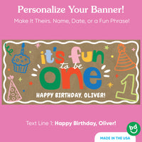 Custom Text One is Fun Kraft Banner