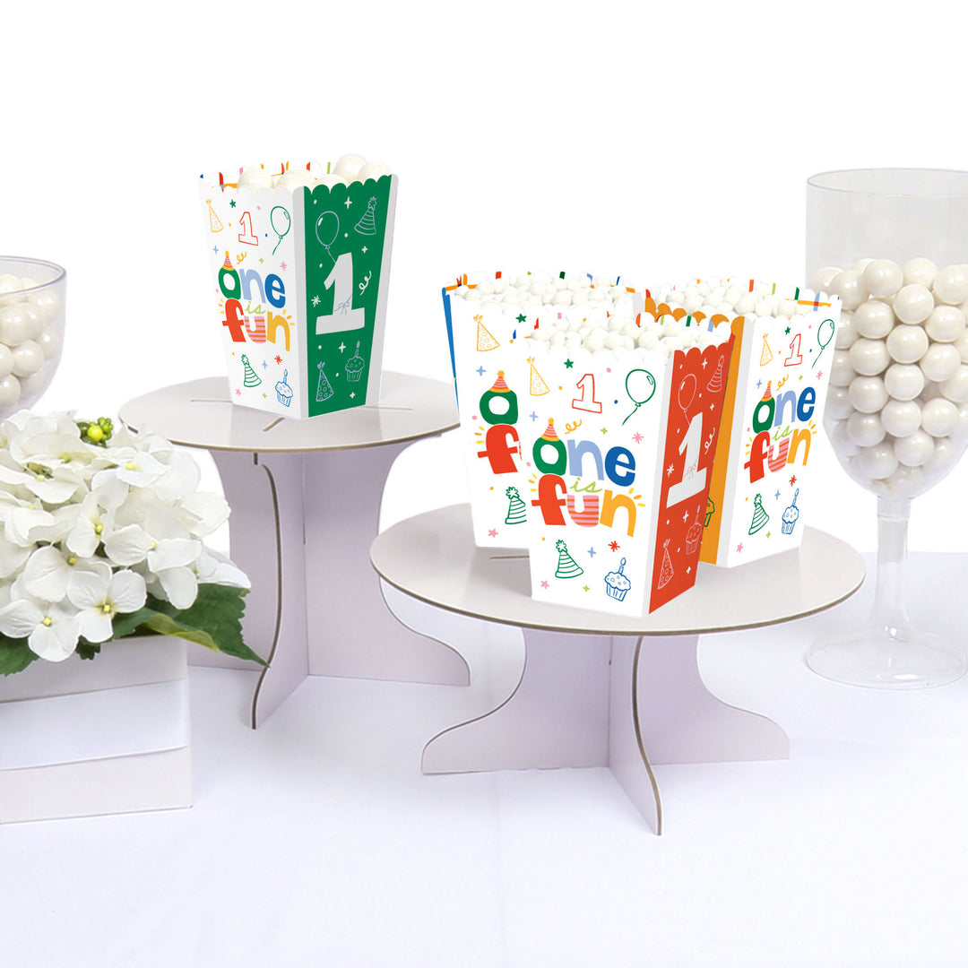One is Fun Popcorn Boxes - 12 Ct