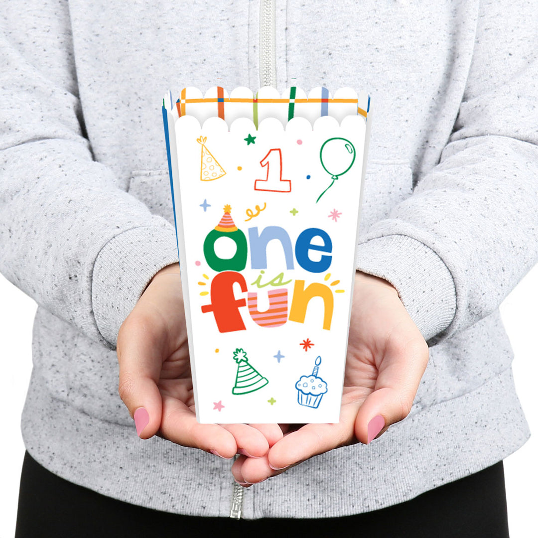 One is Fun Popcorn Boxes - 12 Ct