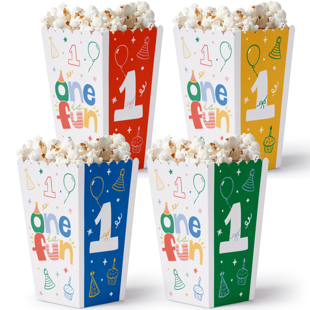 One is Fun Popcorn Boxes - 12 Ct