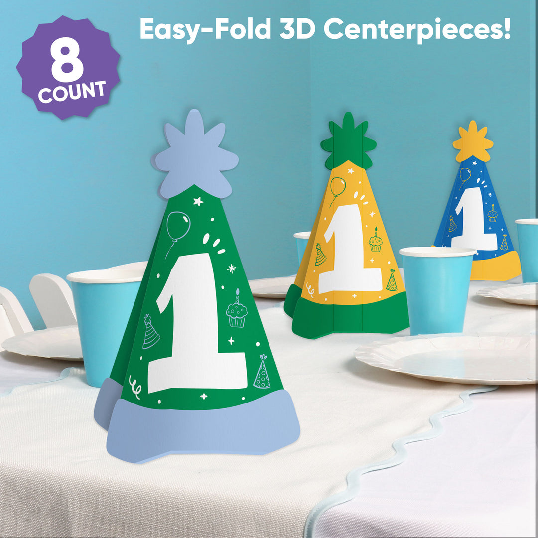 One is Fun 3D Centerpieces - 8 Ct