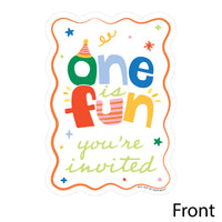 One is Fun Shaped Fill-In Invitations - 12 Ct