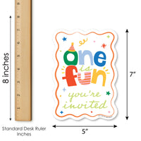 One is Fun Shaped Fill-In Invitations - 12 Ct