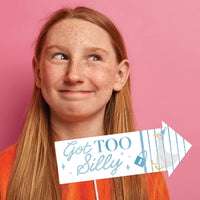 Silly Goose photo booth prop close-up with playful sayings